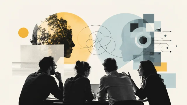 Illustration of human and AI collaboration